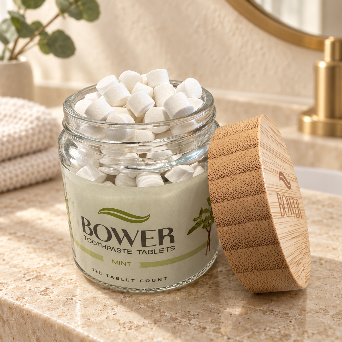 Bower Fluoride-Free Toothpaste Tablets (2-Month Supply)