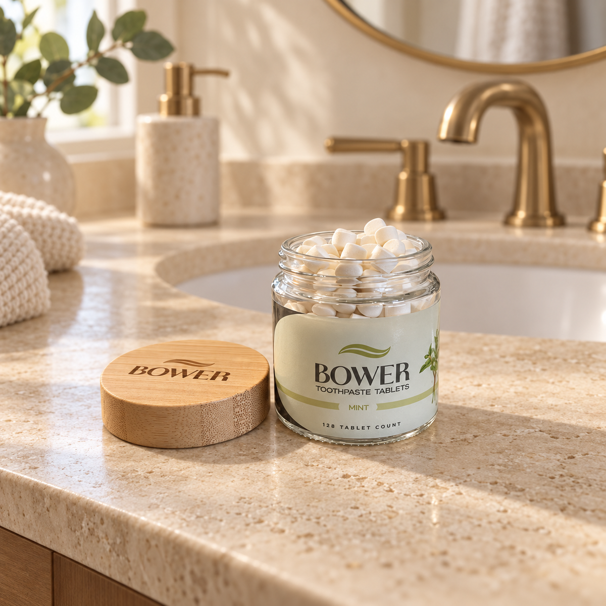 Bower Fluoride-Free Toothpaste Tablets (2-Month Supply)